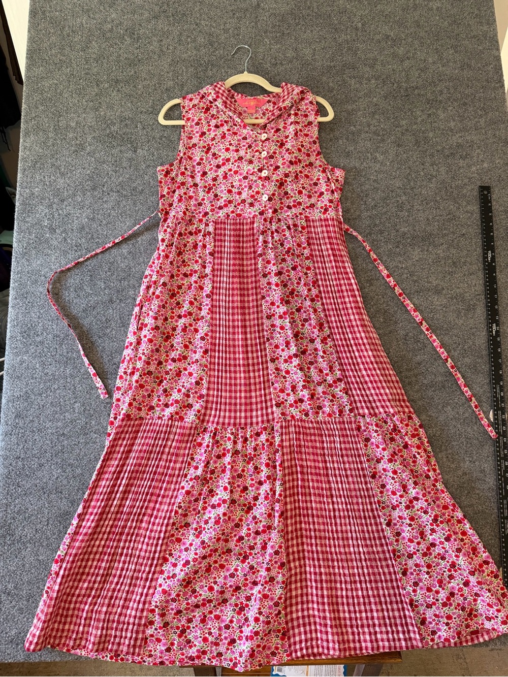 April Cornell Woman’s hooded Pink Floral Patchwork Dress